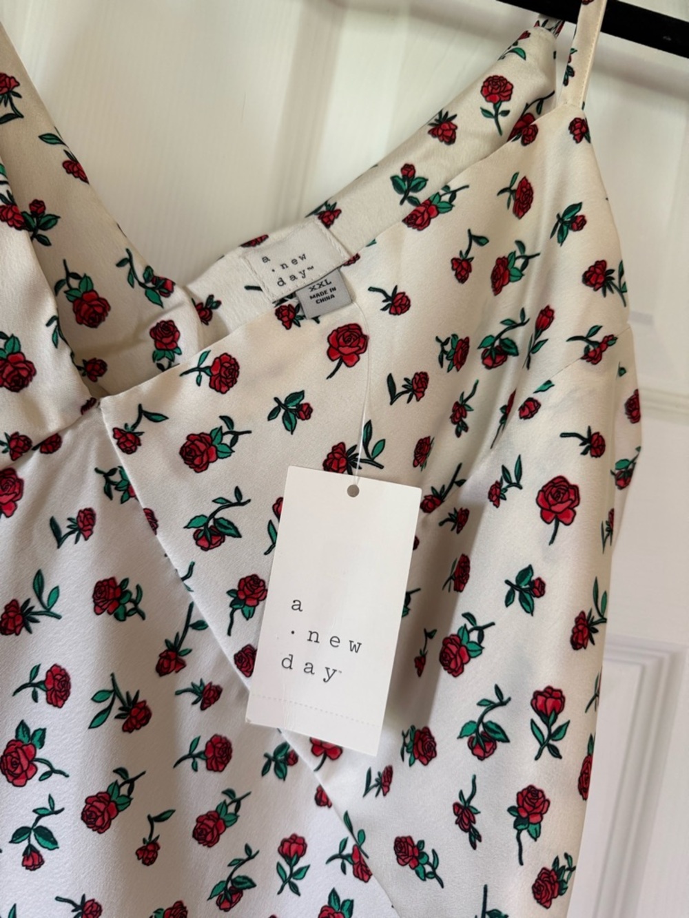 a new day Cream Slip Midi Dress with Red Rose Print - Picture 3 of 7